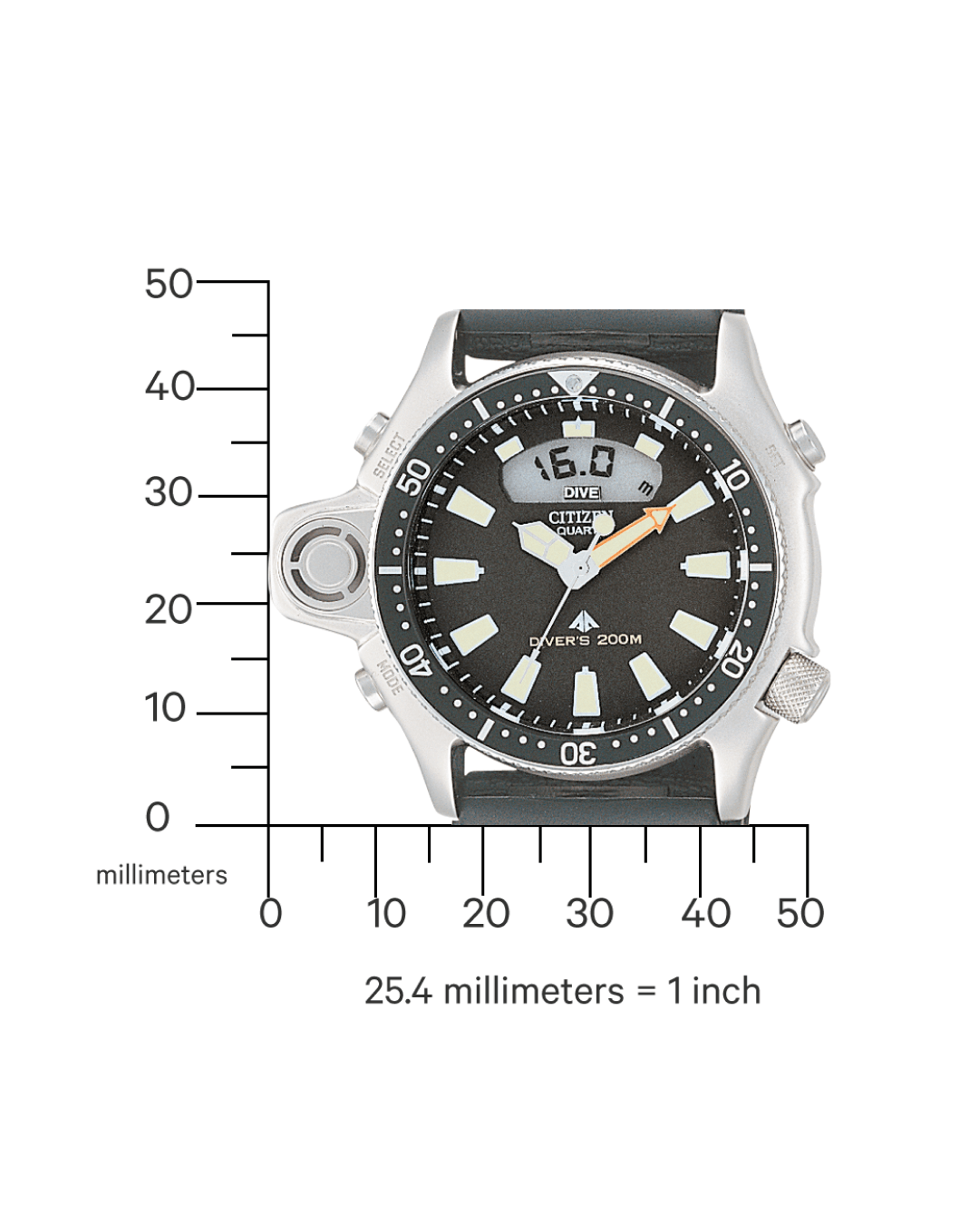 Ρολόι CITIZEN Promaster Aqualand Divers Black Rubber Strap