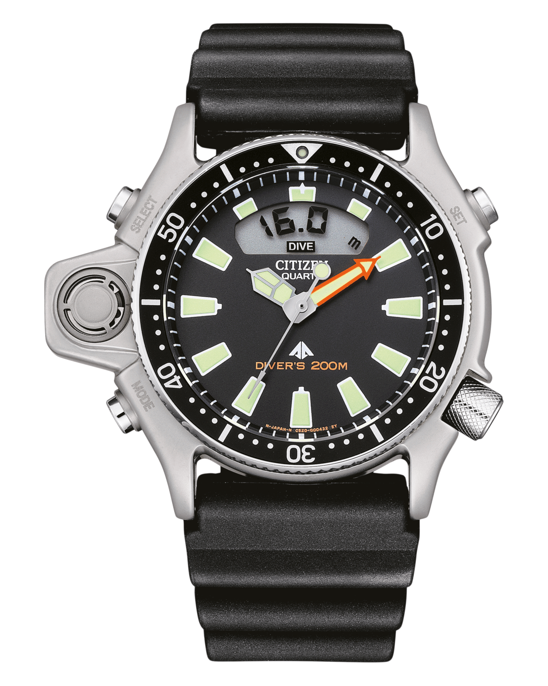 Ρολόι CITIZEN Promaster Aqualand Divers Black Rubber Strap