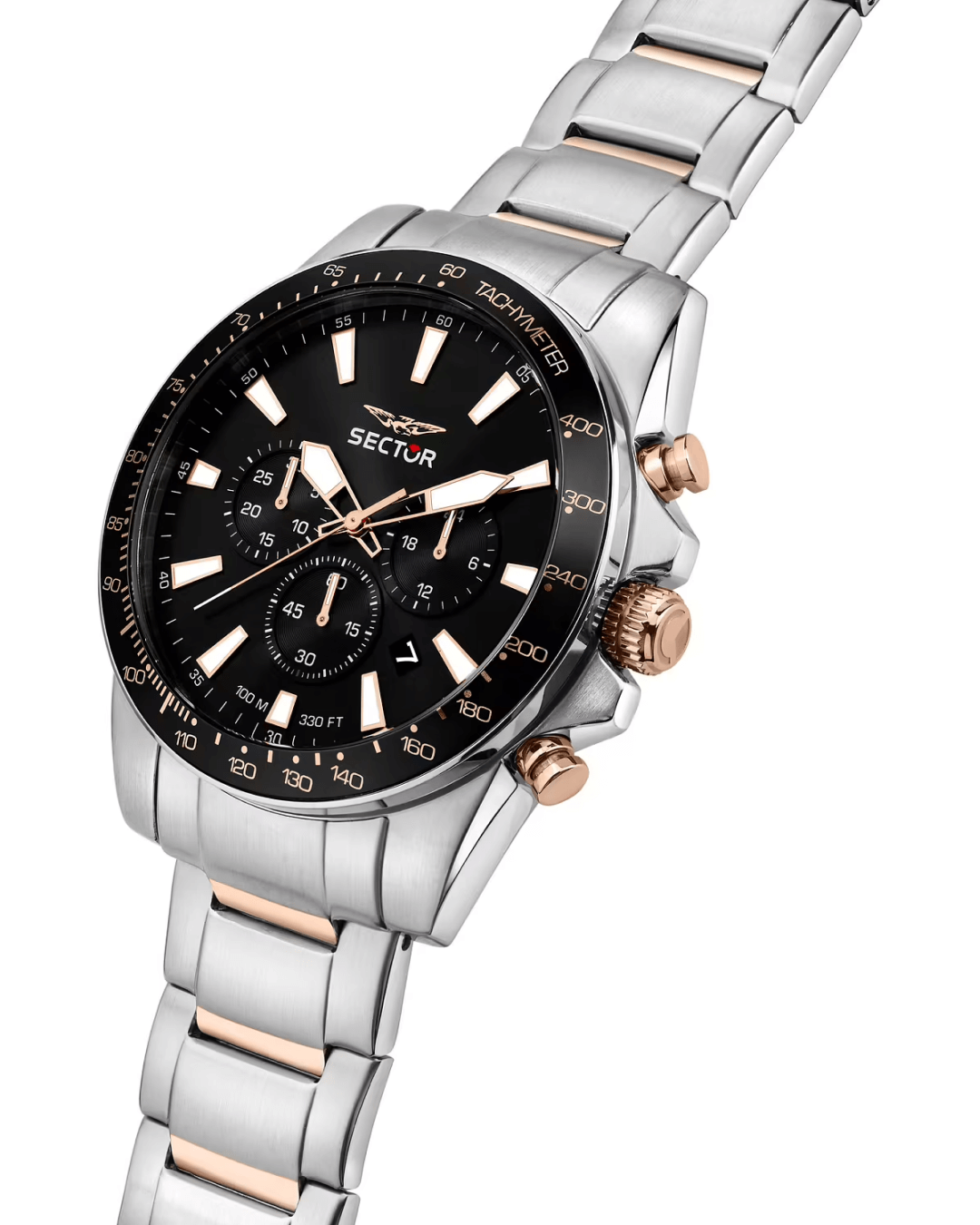 Ρολόι SECTOR 450 Chronograph Black Dial 43mm Silver Stainless Steel Bracelet