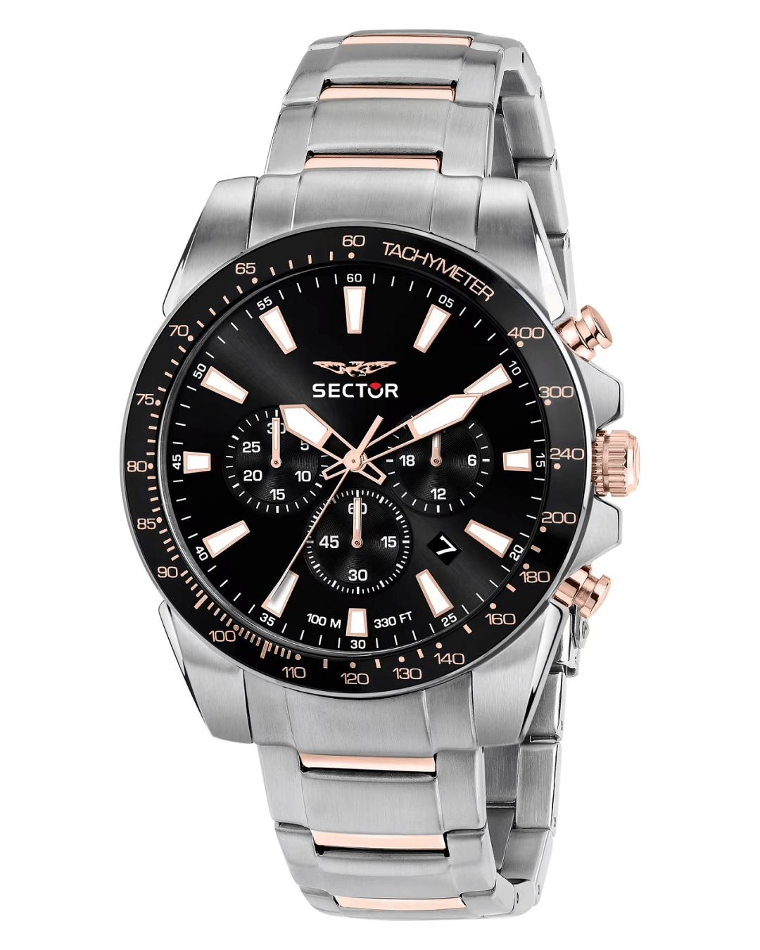 Ρολόι SECTOR 450 Chronograph Black Dial 43mm Silver Stainless Steel Bracelet